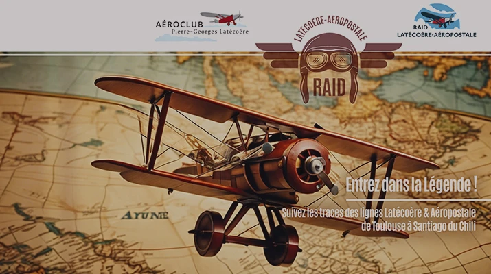Plaquette publicitaire du Raid Latécoère-Aéropostale conçue par l’Atelier Esther